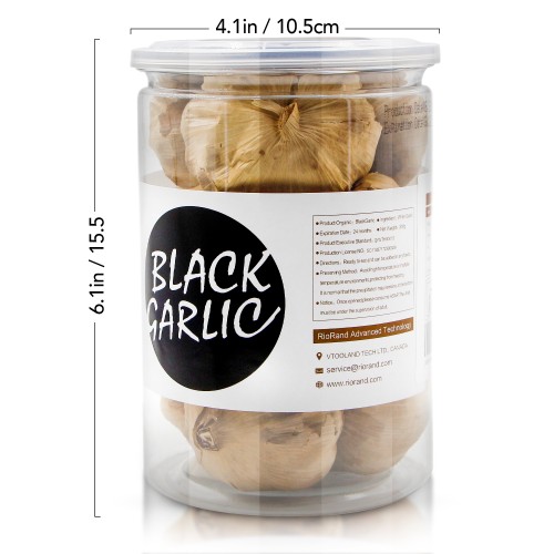 RioRand Black Garlic 310g Whole Black Garlic Aged for Full 90 Days Black Garlic Jar 0.68 Pounds