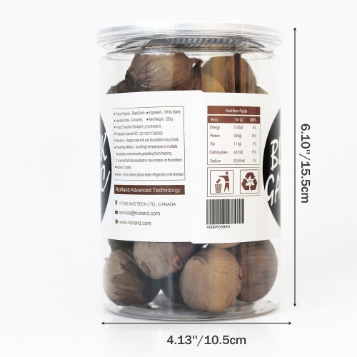 RioRand Black Garlic 320g Whole Black Garlic Aged for Full 90 Days Black Garlic Jar 0.7 Pounds